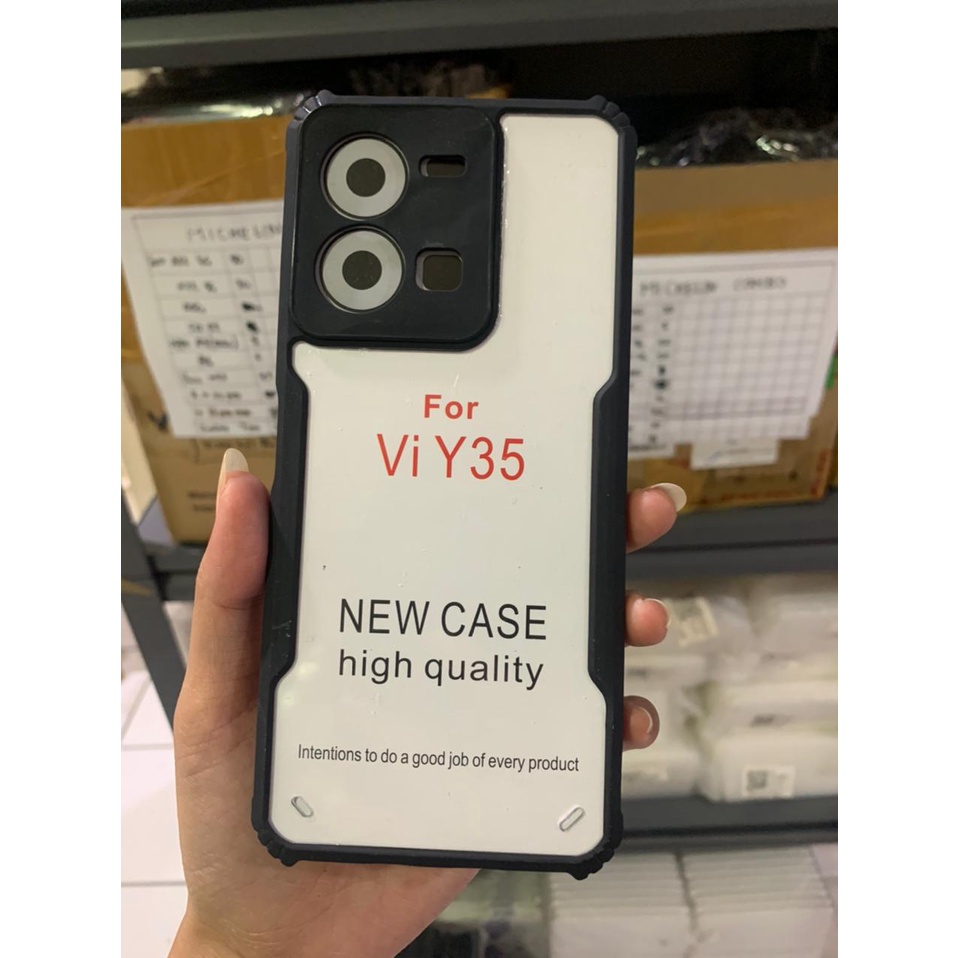 s/p- CASING VIVO T1 PRO 5G / T1 5G / Y16 / Y22 / Y22S Y35 / Y75 5G / Y21T / Y33S / Y21 2021 Y21S / Y1S V25 PRO V25 V25E / V23E / V21 4G / V21 5G V20 / V20SE / Y30 Y50 Y20 Y20S G / Y20 2021 / Y12s / Y02S Hard Case Armor Shockproof Bumper Transparant