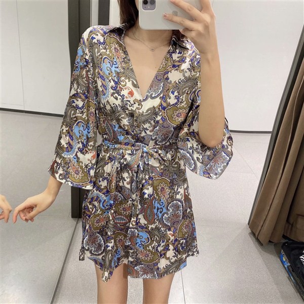 DRESS WITH BELT 31306 / DRESS WANITA IMPORT MURAH / DRESS ZARA / WRAP DRESS