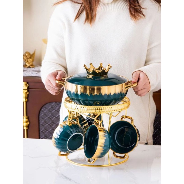 TAMA_OFFICIAL.ID SET BOWL/MANGKUK SET/CERAMIC SOUP POT SET/WADAH SUP ES BUAH KERAMIK/CERAMIK MARBLE 