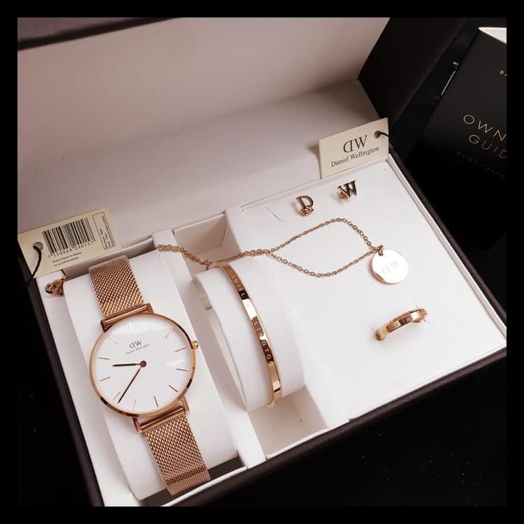 1 SET JAM TANGAN WANITA MERK DANIEL WELLINGTON DW PETITE MELROSE