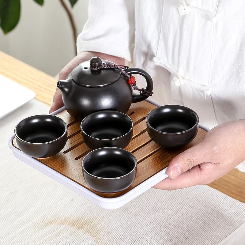 OOLONG Classic Chinese Tea Pot SET 4 Cups Ceramic With Gift Box Teko 4 Cangkir Teh Keramik