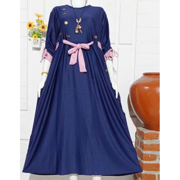 Gamis  moscrepe premium busui XL Ld 105 dress muslim ori polos dress jumbo gamis fashion muslim XL