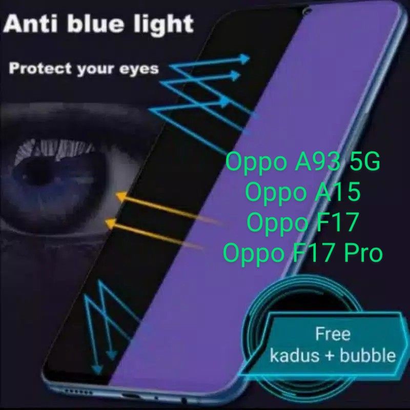 Oppo A93 A15 F17 F17pro Antigores Antiblue Tempered Glass Screen Guard protector TG High Quality