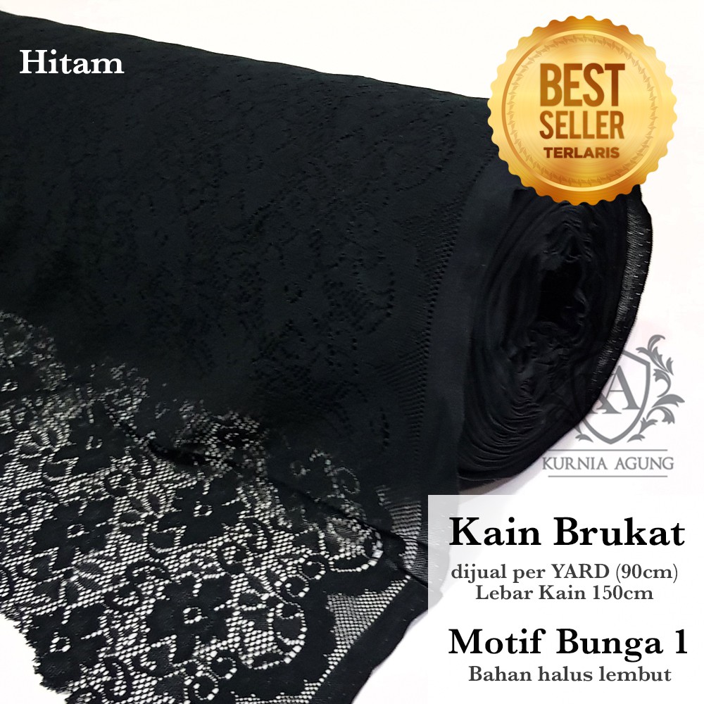 Kain Brukat Motif Bunga Meteran Bahan Brokat Adem Warna Putih Tebal Premium Bahan Gaun Anak Kebaya Lebar 150cm