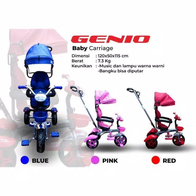GOJEK ONLY Sepeda anak roda tiga stroller genio