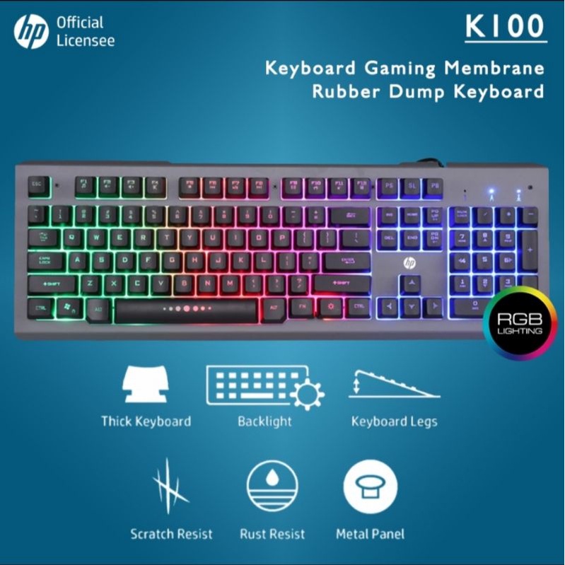 GAMING KEYBOARD K100 HP TERMURAH (PRELOVE)
