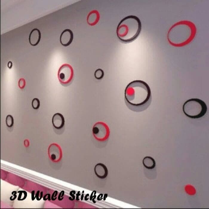 3D Wall Stiker Art Bahan Kayu 1 set = 5 pcs