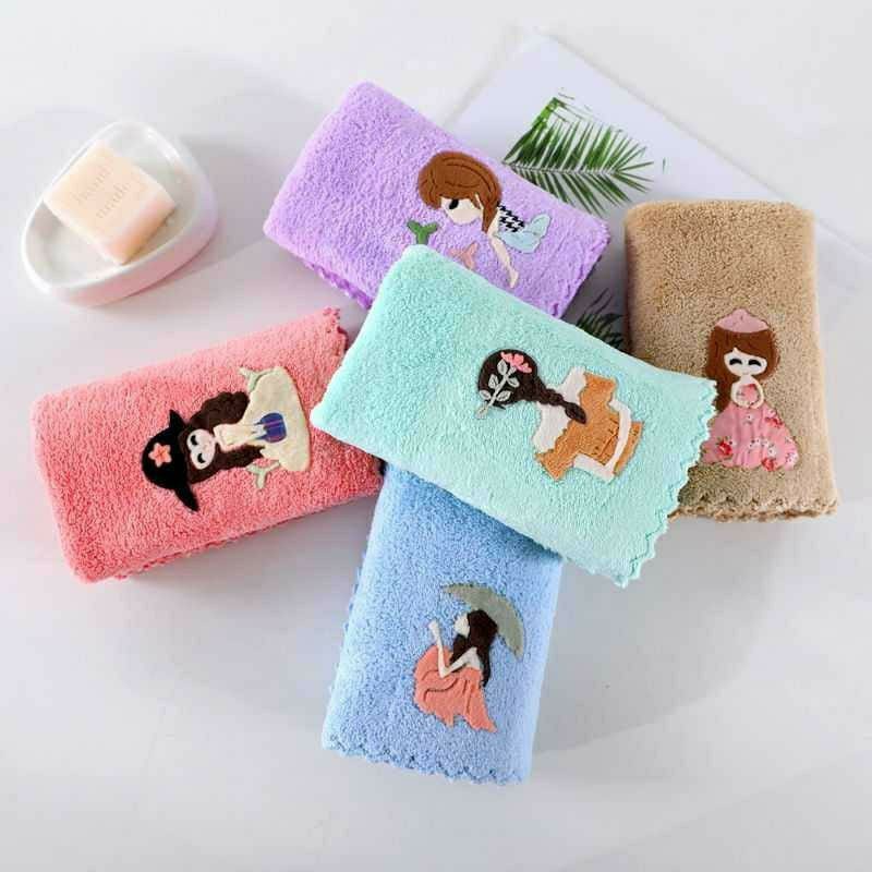 Handuk Muka Microfiber Bulu Motif Handuk Muka Daya Serap Air Tinggi 35x75cm Handuk Anak import murah