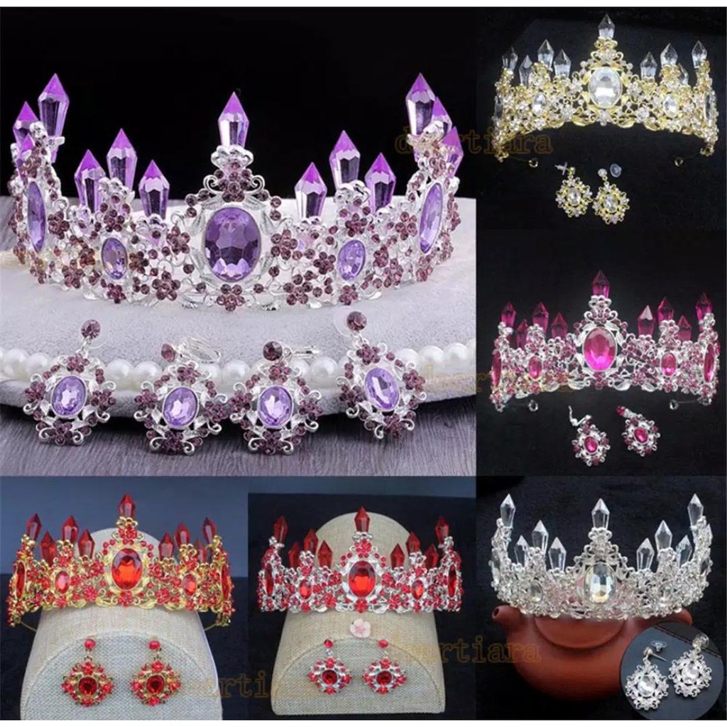 Diamond Light Crown - Mahkota Bridal Colorfull - Jewelry Set