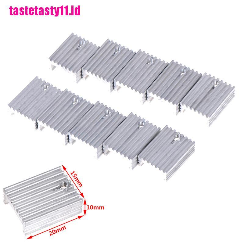 10 Pcs Transistor Radiator Heat Sink Bahan Aluminum Untuk TO220 Triode