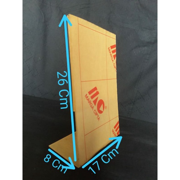 

Akrilik Display Tentcard Card Holder Uk. 26x17Cm Model Portrait Tipe L