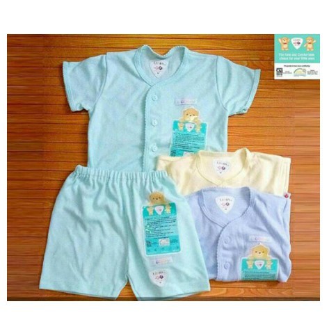 LIBBY SETELAN BAJU PENDEK &amp; CELANA PENDEK ANAK KECIL TC POLOS WARNA