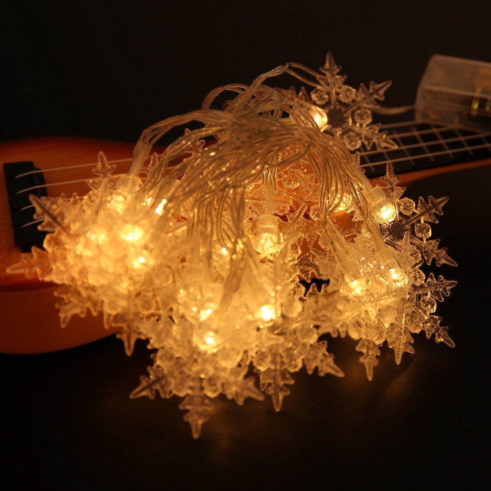 Lampu String 20 Led Bentuk Snowflake Untuk Dekorasi Tirai Jendela / Pesta Pernikahan / Natal