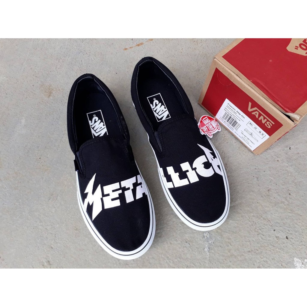 metallica vans slip on