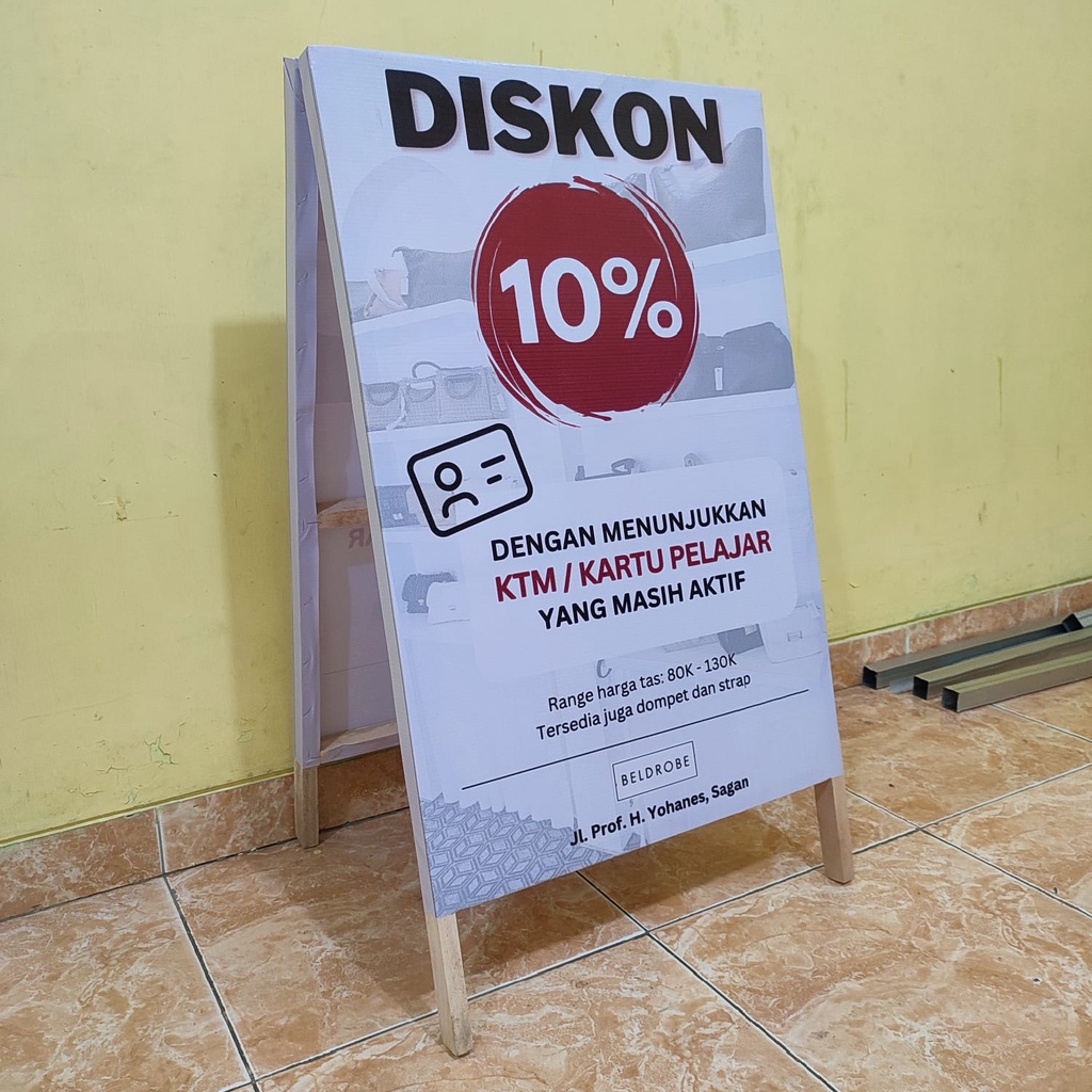 Jual STAND BANNER KAYU UKURAN 40 X 85 STAND BANNER PINGGIR JALAN