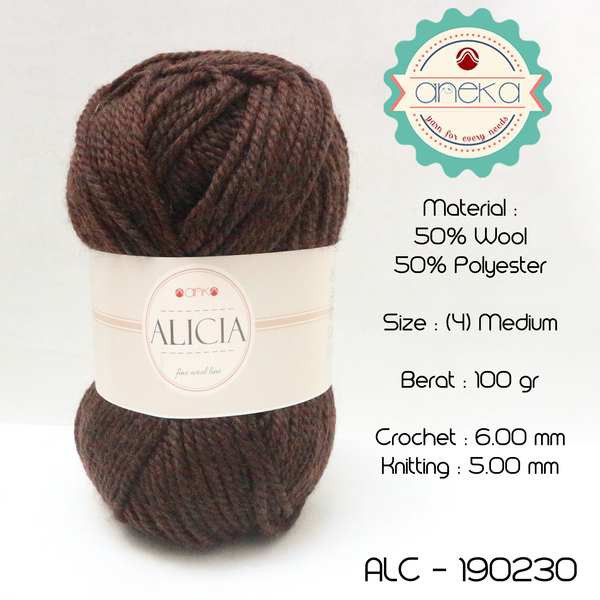 Benang Rajut Wool Alicia Yarn  - 190230