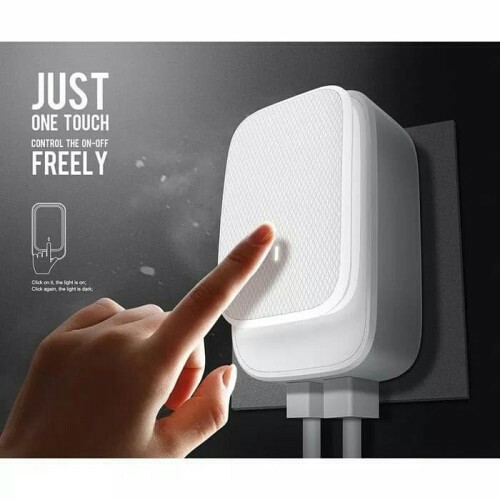 [WS] Charger dual USB wall charger with LED light original LDNIO A2205 - Putih