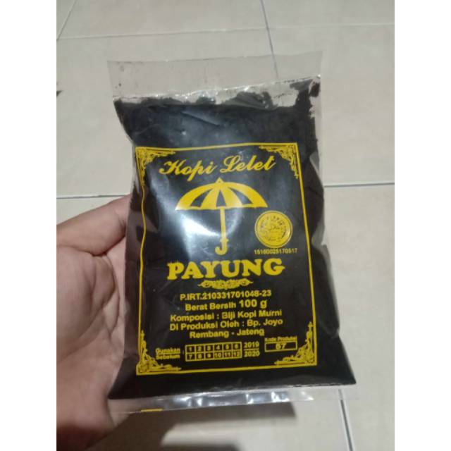 

Kopi lelet lasem cap payung 100gr varian hitam (kemasan ekonomis)