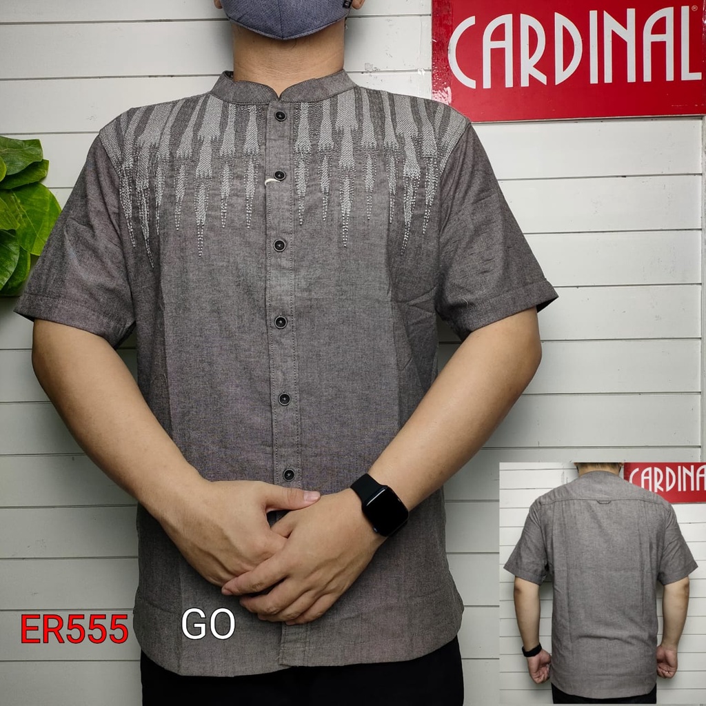 gof XL CARDINAL KEMEJA KOKO Pria Dewasa Lengan Pendek Pakaian Muslim Distro Original TBP