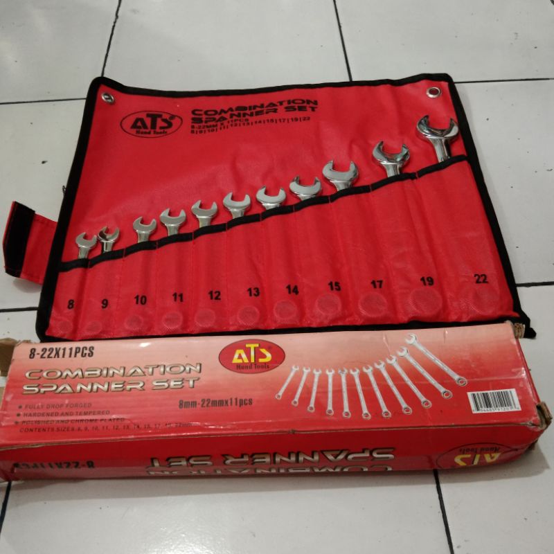 ATS KUNCI KONCI RING PAS ATS SATU SET LENGKAP BENGKEL KONCI KUNCI RING PAS ATS SET LENGKAP ISI 11 PC