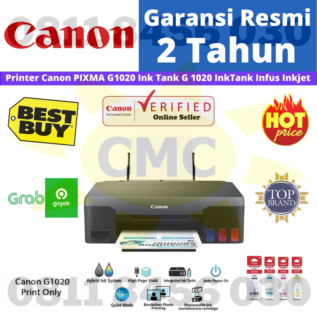 Printer Canon Pixma InkJet G1020 Ink Tank G 1020 Print Only Pengganti G1010 G 1010