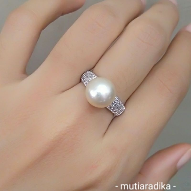 cincin rhodium mtr laut putih