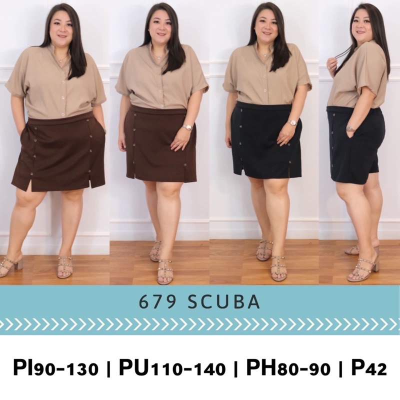 JUMBO 679 TIWIE SKORT PANT BIGSIZE MATERIAL SCUBA FIT TO XXL CELANA ROK