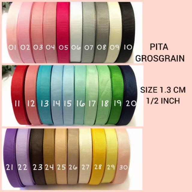 

20 YARD - 1.3 cm | PITA GROSGRAIN GGF (1/2 INCH)