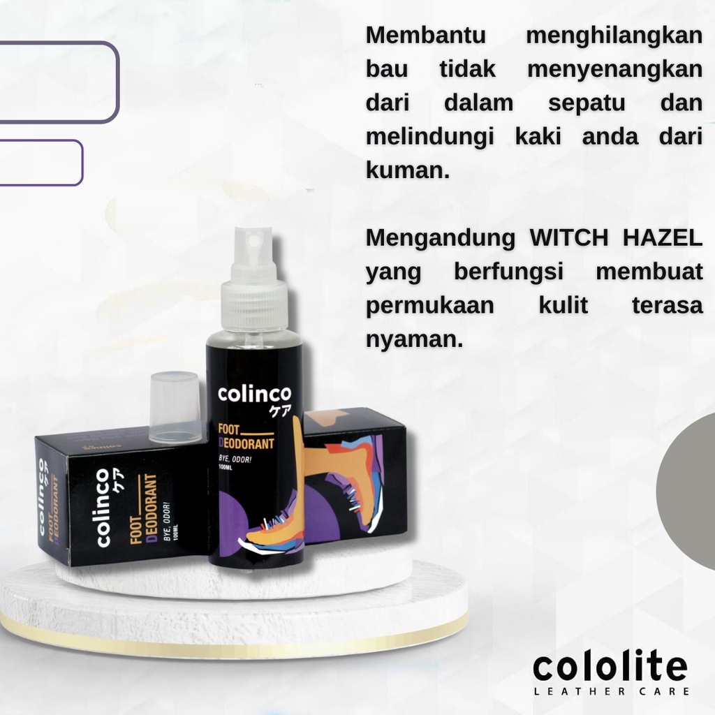 Foot Spray Deodorant Penghilang Bau Kaki Sepatu Sendal Pria Wanita / Anti Bau Kaki COLINDO COLOLITE