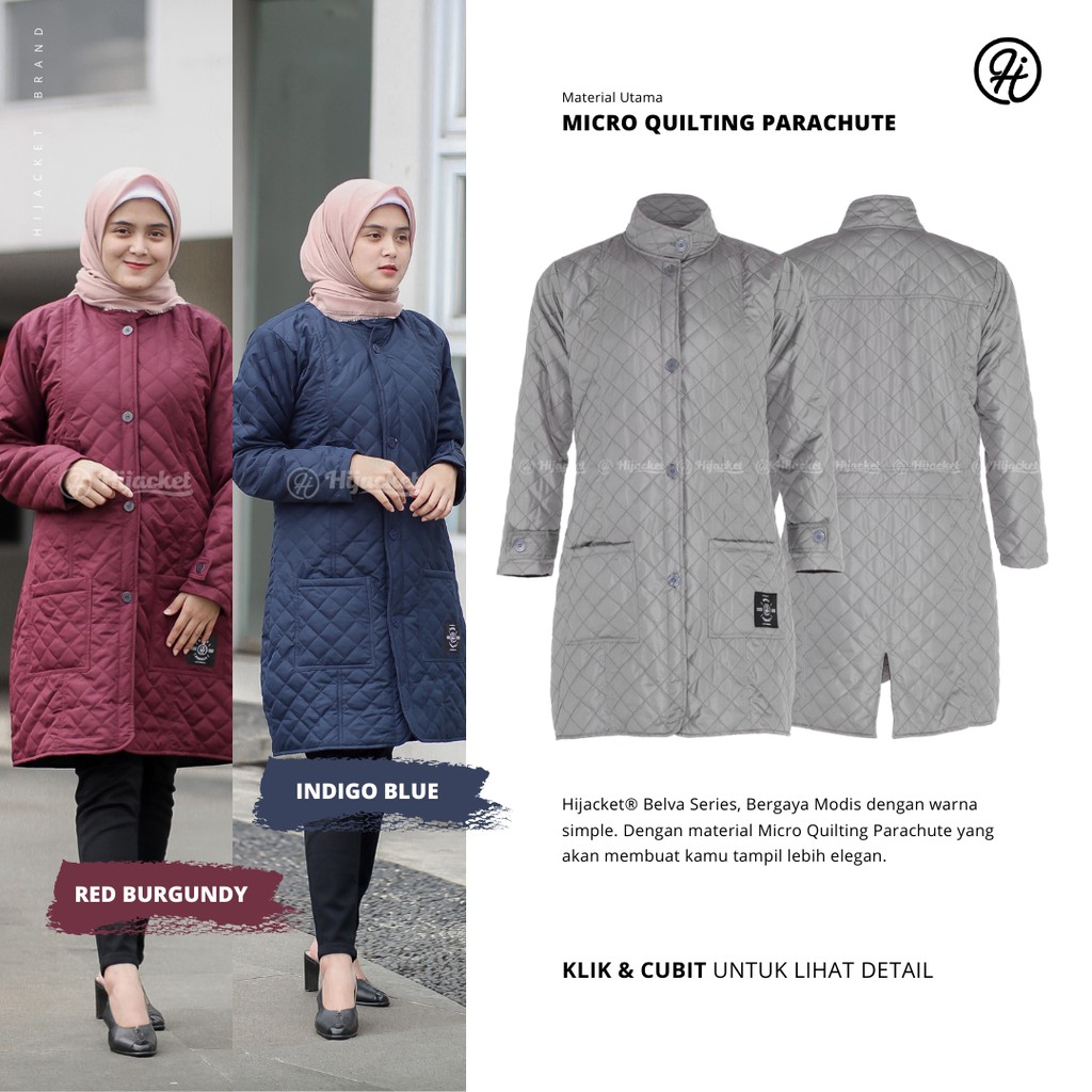 Jaket Wanita Muslimah Jacket Hijab Panjang Hoodie Hijabers Hangat Tebal Murah Hijacket Belva COD-6