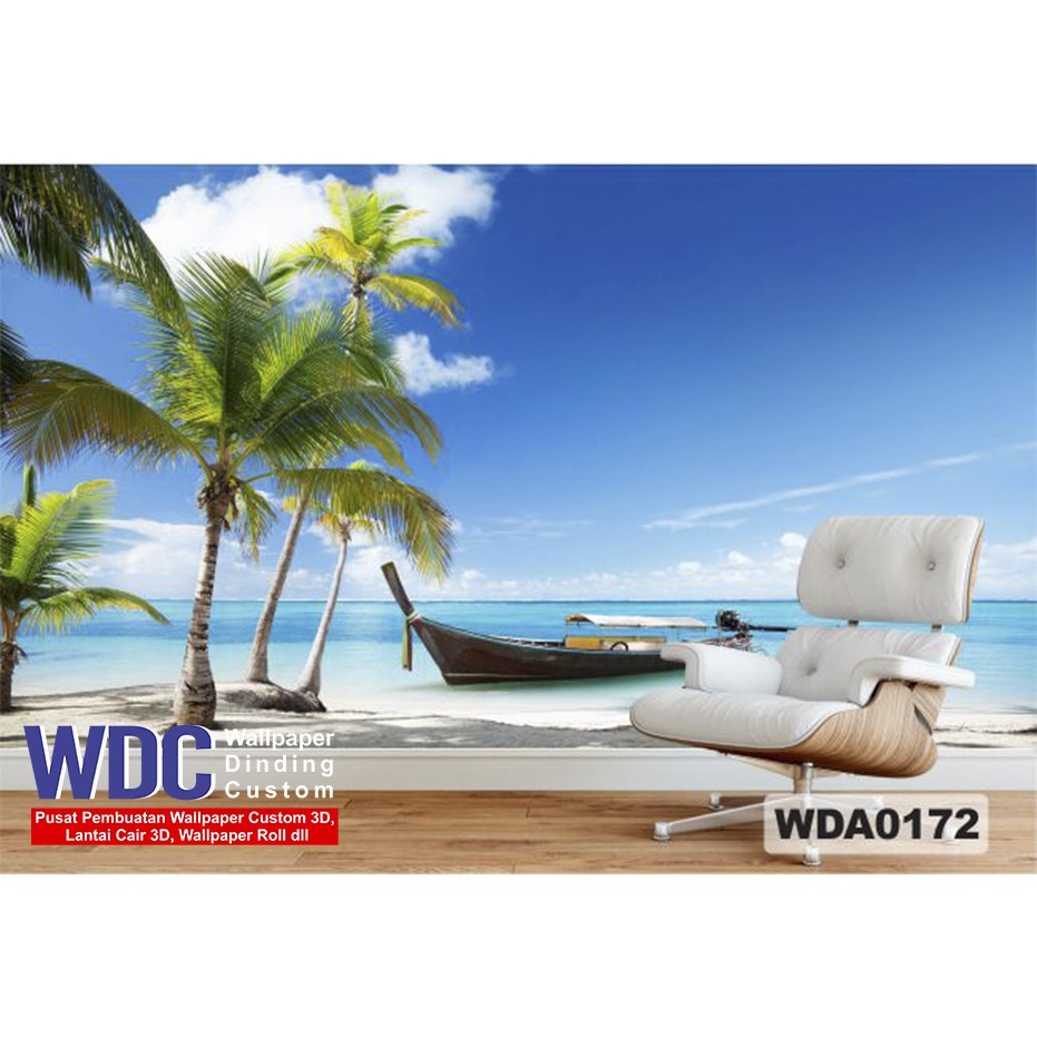 wallpaper custom 3d pantai, wallpaper pantai 3d, wallpaper dinding custom, wallpaper 3d murah