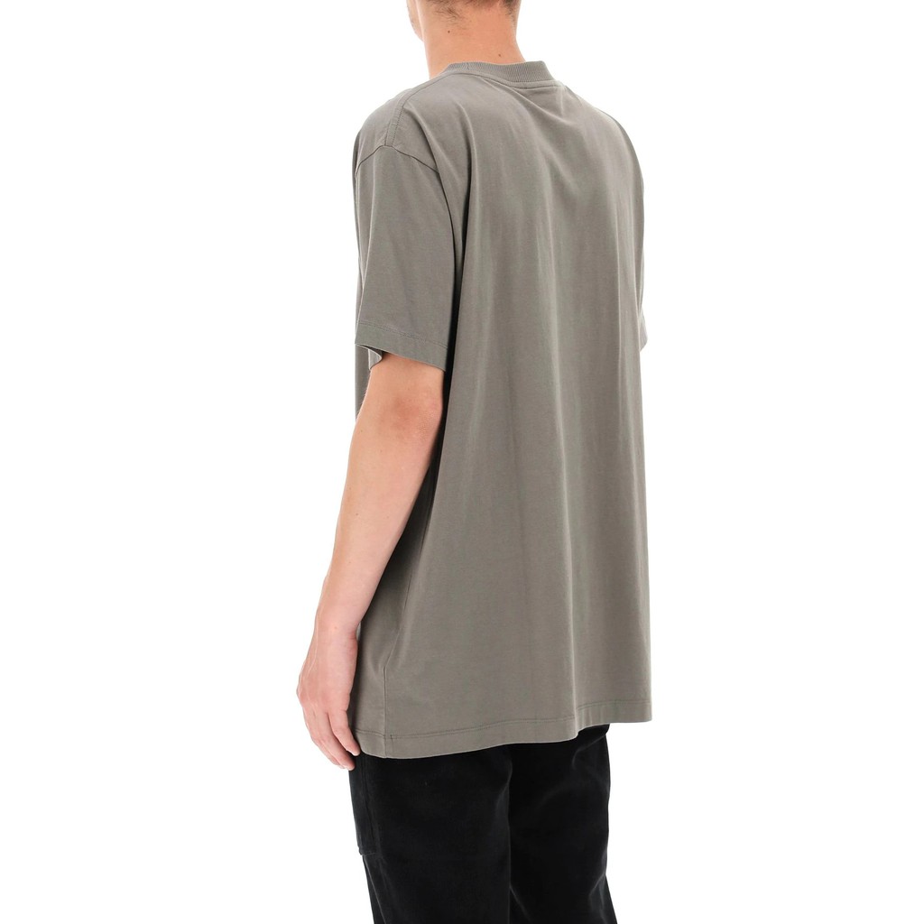 Mrcelo Burlon FW21 Feathers Necklace Tee Army/Grey 100% Authentic