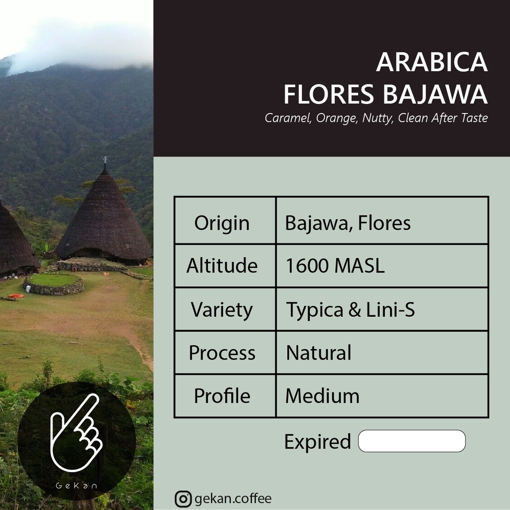 

Geser Kanan Kopi Arabica Flores Bajawa Natural 200 gr