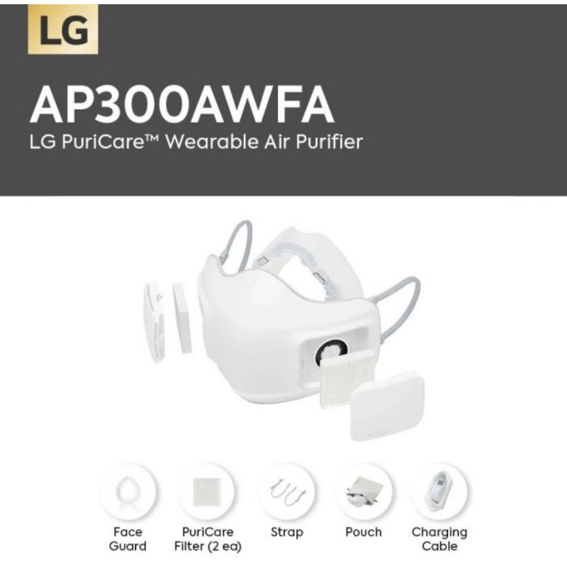LG AP300AWFA Wearable Air Purifier Mask Puricare Masker