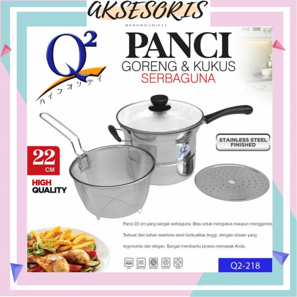 PANCI STEAMER DEEP FRYER FRIED HIGH POT PANCI KUKUSAN PENGGORENGAN GORENG KUKUS PANCI MIE 22CM / PANCI Q2-218 / Q2 218