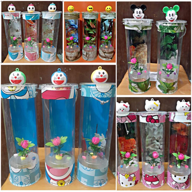 (COD) Aquarium ikan cupang/Aquarium mini/Aquarium Tabung Mika/ikan cupang