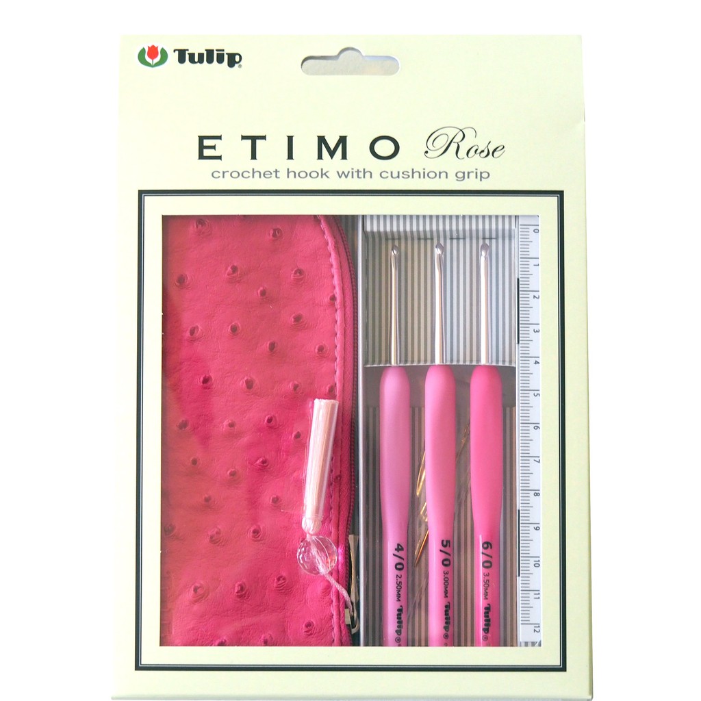 Tulip - Hakpen (Alat/Jarum Rajut) Tulip Etimo Pink - Silver / Etimo Rose Crochet Hooks - Set Isi 3