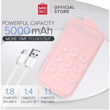 MINISO Power Bank Fast Charging 5000mAh Dengan Memperdaya Powerbank HP Cepat Mini Slim Powerbeng Ori