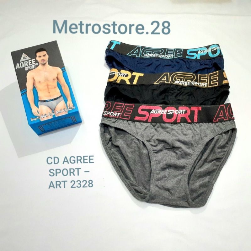 1 kotak Celana Dalam Pria Agree Sport Art 2328 ~ M, L, XL.