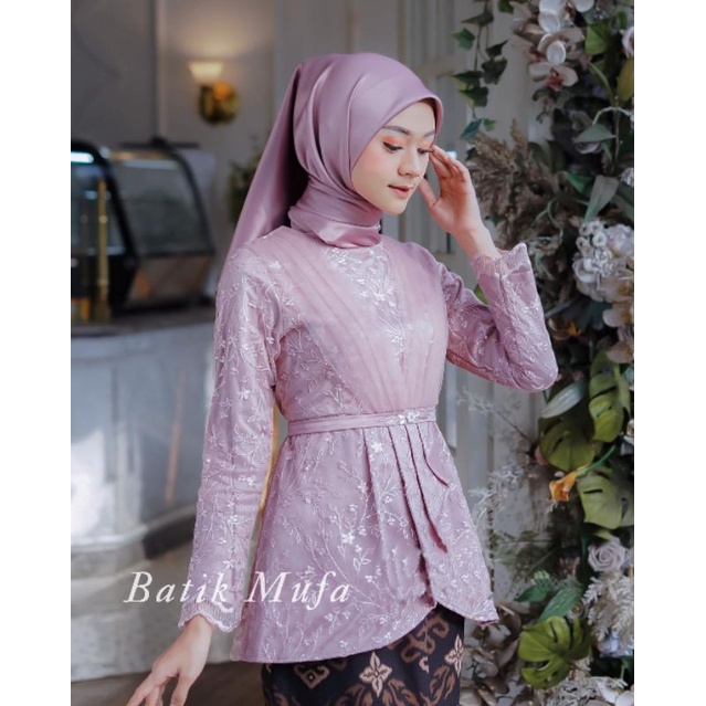 SET COUPLE AVEENA DUSTY PINK / BROWN / MAUVE KEBAYA WISUDA TERBARU KEBAYA LAMARAN KEBAYA TUNANGAN 2022 BATIK COUPLE