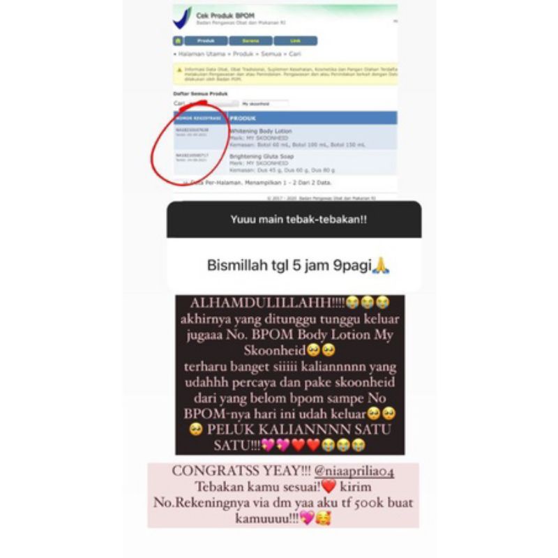 lotion my skoonheid FREE GIFT exp date terbaru (handbody pemutih ampuh dan viral)
