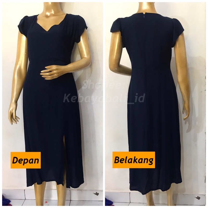 Dress rayon premium korean vintage midi casandra casual daster bali