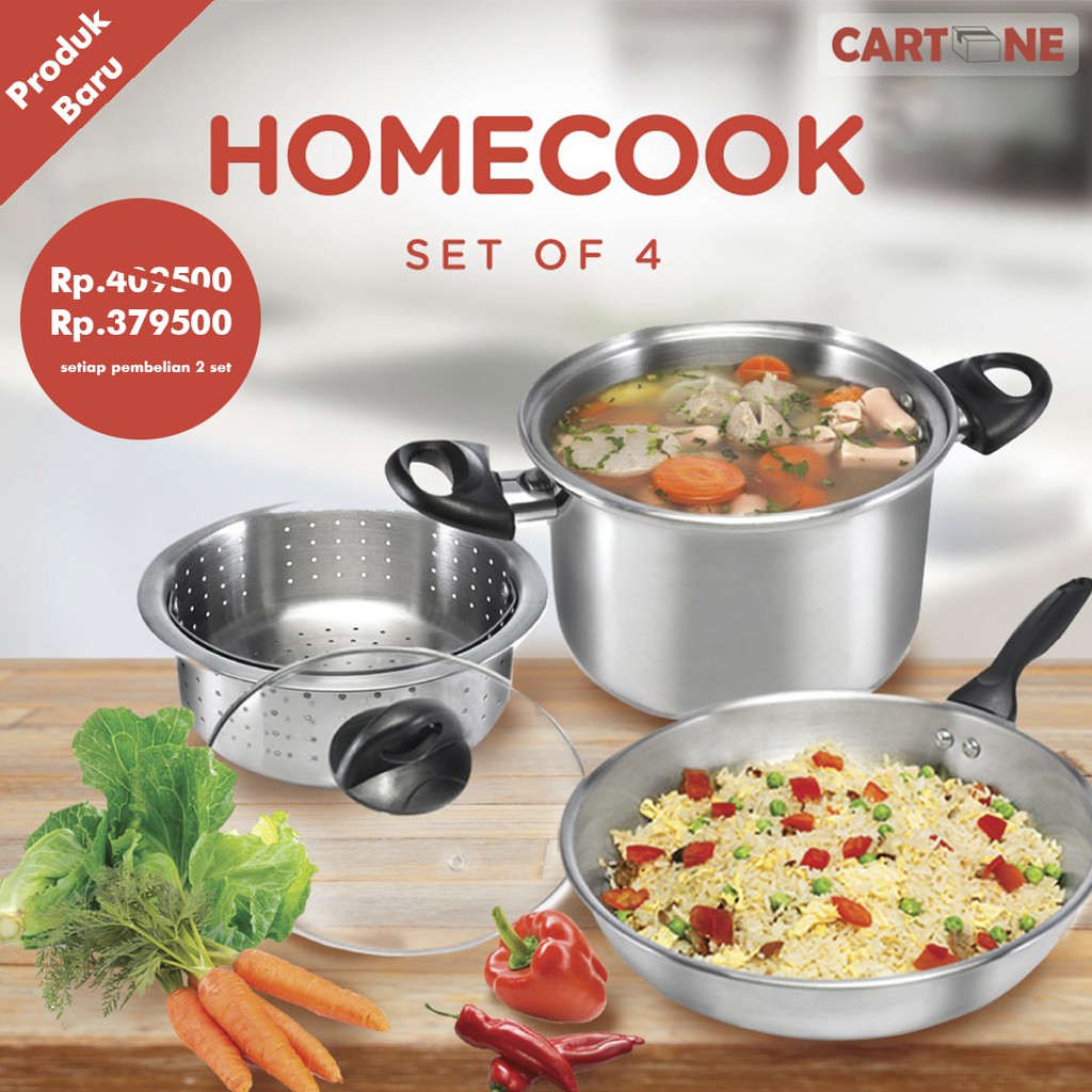 Jual Homecook 4 Piece Cookware (set of 4) Indonesia