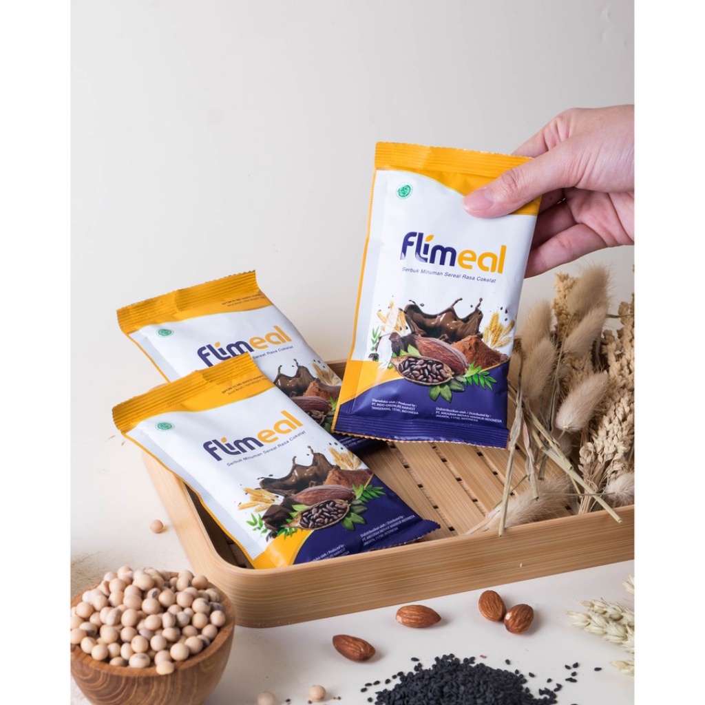 [ BPOM ] Flimeal (Meal Replacement), Minuman Diet Pelangsing Rasa Coklat by Flimty - 1 sachet