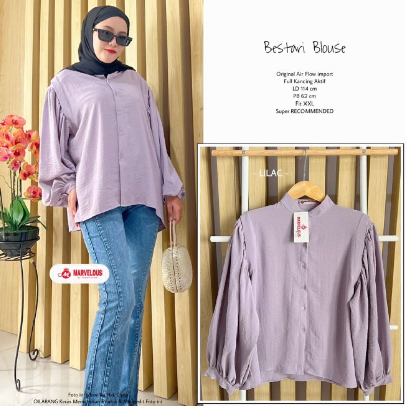 BESTARI BLOUSE BY MARVELOUS (BLOUSE POLOS MUSLIMAH) Blouse wanita rekomended