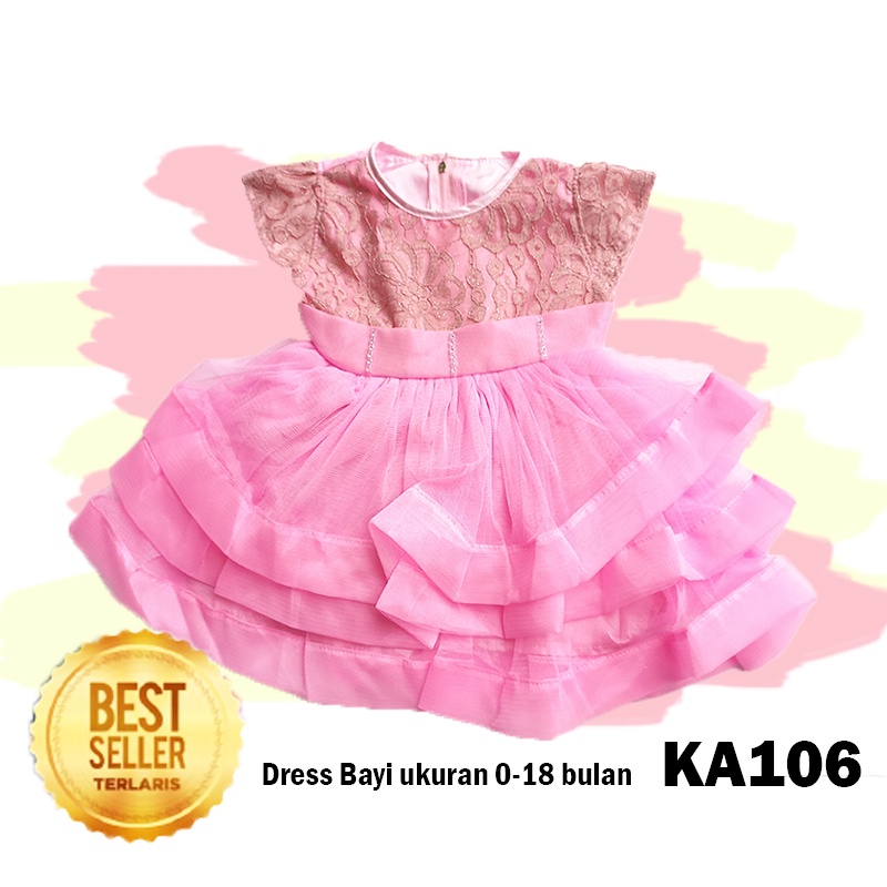 Baju Bayi Warna Pink 0 6 12 Bulan Dress Anak Perempuan 1 Tahun Import Korea Bahan Premium VW02