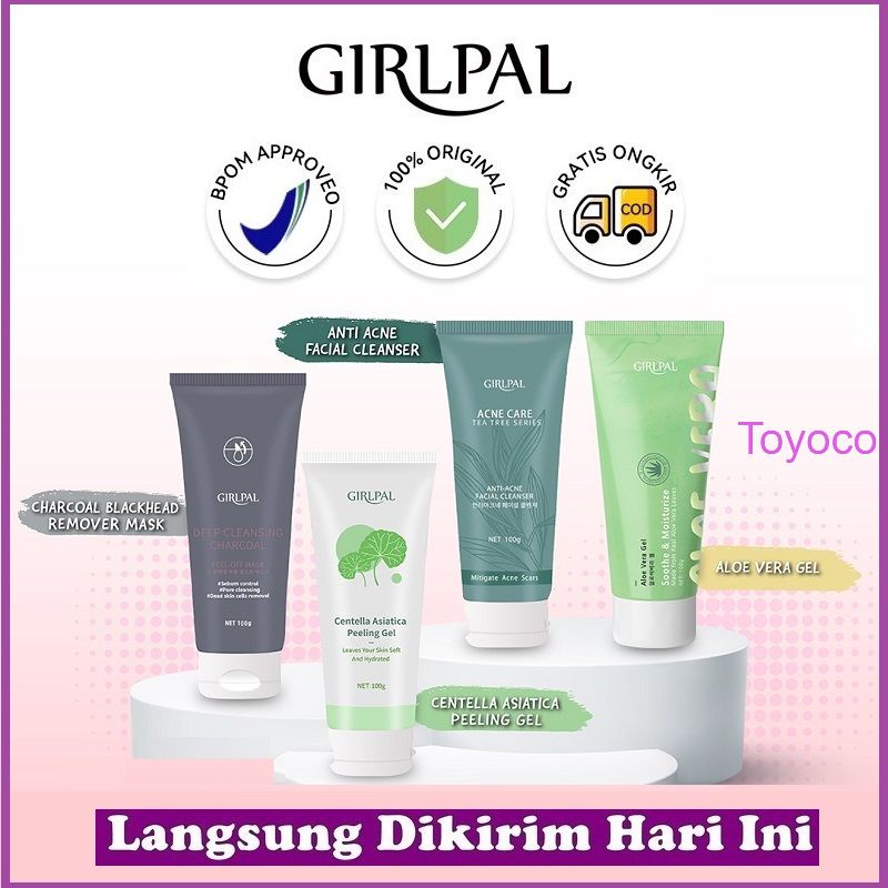 Girlpal Exfoliating Peeling Gel Centella Asiatica Centela Asiatic Peeling Feeling Gel Wajah Aloevera Charcoal Mask Anti Acne Rose Brightening Cleansing Foam Fasial Wash Bpom
