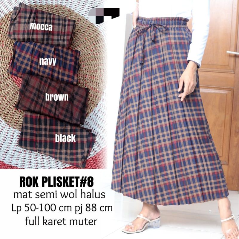 Rok Plisket Semi Wol / Rok Plisket Tartan Motif