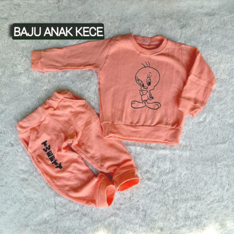 Setelan Anak Fleece 1 Sampai 5 Tahun Setelan Jogger Unisex Set Sweater Masa Kini