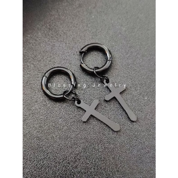 Anting Tusuk Salib Panjang Pria dan Wanita (1pasang)